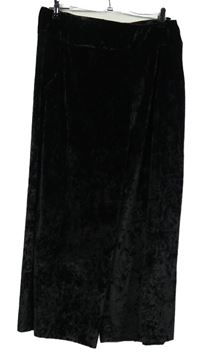 Dámské černé sametové culottes kalhoty 