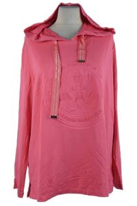 Dámská tmavorůžová mikina s nápisem a kapucí 