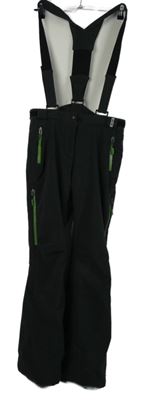 Dámské tmavošedé softshellové lyžařské funkční kalhoty s kšandami Inoc 