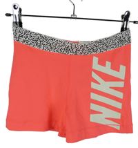 Dámské neonově růžové sportovní elastické kraťasy s logem Nike 