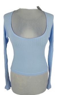 Nové - Dámské světlemodré žebrované crop triko H&M