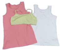 3set- 2x košilka růžová, bílá+ limetková lambada s nápisy
