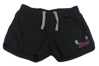 Černé teplákové kraťasy s potiskem Primark