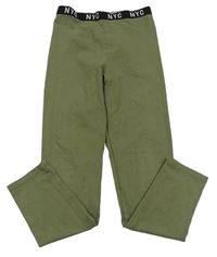Khaki-černé legíny s písmeny George