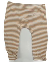 Béžovo-bílé pruhované lehké tepláky F&F