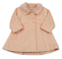 Korálový flaušový podšitý kabát Pumpkin patch