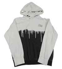 Bílo-černá mikina s nápisem a kapucí H&M