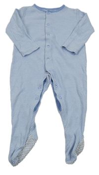 Modro-bílý pruhovaný overal F&F