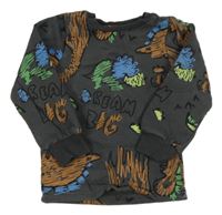 Šedá mikina s dinosaury