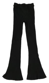 Černé žebrované flare legíny Matalan