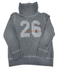 Šedá mikina s číslem a komínovým límcem Yigga