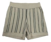 Smetanovo-černé pruhované pletené kraťasy River Island