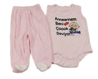 2set- světlerůžové body s nápisem+ polodupky