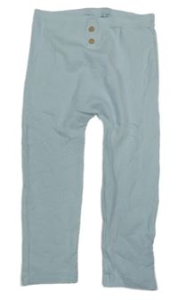 Světlemodré žebrované legíny s knoflíčky Tu