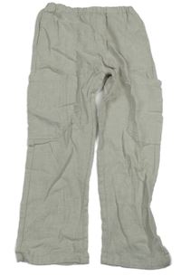 Nové - Světlebéžové melírované lněné kalhoty Next