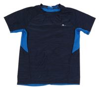Tmavomodro-modré melírované sportovní tričko Domyos