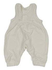 Bílé sametové laclové kalhoty s ptáčky 