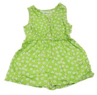 Zelený květinový kraťasový overal Primark