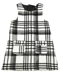 Bílo-černé kostkované fleecové šaty F&F