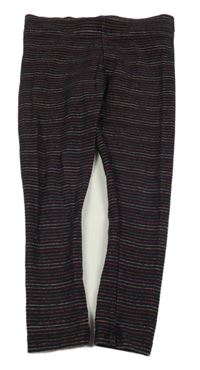 Černo-barevné pruhované třpytivé legíny Next