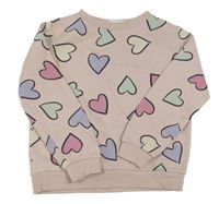 Růžová mikina se srdíčky H&M