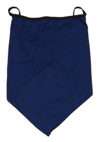 Tmavomodro-černý asymetrický perforovaný crop top 