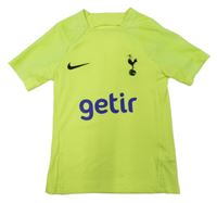 Neonově žluté sportovní triko s logem nápisem a výšivkou Nike