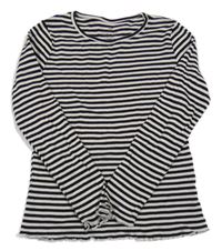 Černo-bílé pruhované triko H&M