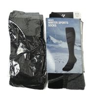 Nové - 2x - Pánské černo-šedé funkční sportovní podkolenky Crivit