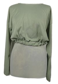 Dámské khaki crop nařasené triko Missguided