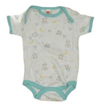 Bílé body s ovečkami a tyrkysovými lemy Mini Berry