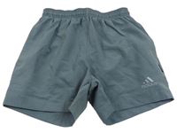 Tmavošedé šusťákové sportovní kraťasy Adidas