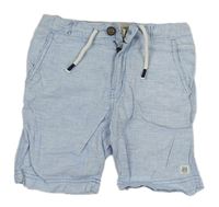 Světlemodré melírované lněné kraťasy H&M