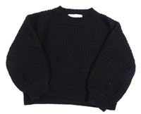 Černý žinylkový svetr H&M