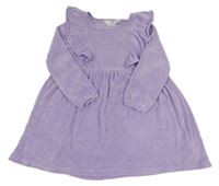 Lila žinylkové šaty s volánky H&M