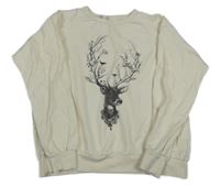 Krémová mikina s jelenem