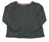 Tmavošedé triko se srdíčky Primark