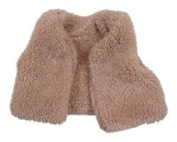 Růžová chlupatá vesta Shein