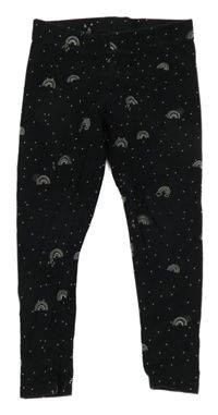 Černé puntíkaté legíny s duhami Next