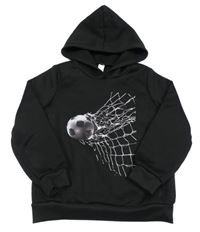 Černá mikina s míčem s kapucí Shein