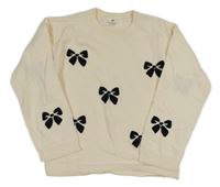 Smetanový svetr s mašličkami H&M