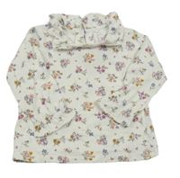 Bílé květované triko s límečkem Next