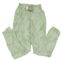 Nové - Zelenkavé vzorované volné kalhoty H&M