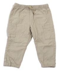 Béžové plátěné kalhoty cuff cargo F&F