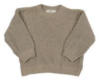 Béžový žinylkový třpytivý svetr H&M