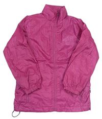 Růžová šusťáková jarní bunda s ukrývací kapucí 