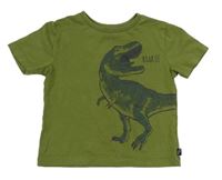 Khaki tričko s dinosaurem 