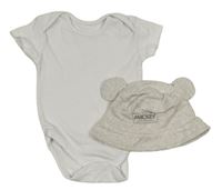 2set - Bílé body + šedý klobouk s Mickeym