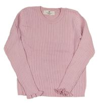 Světlerůžový žebrovaný svetr H&M