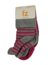 Nové - 3x - Růžové + šedé + pruhované ponožky Frendz